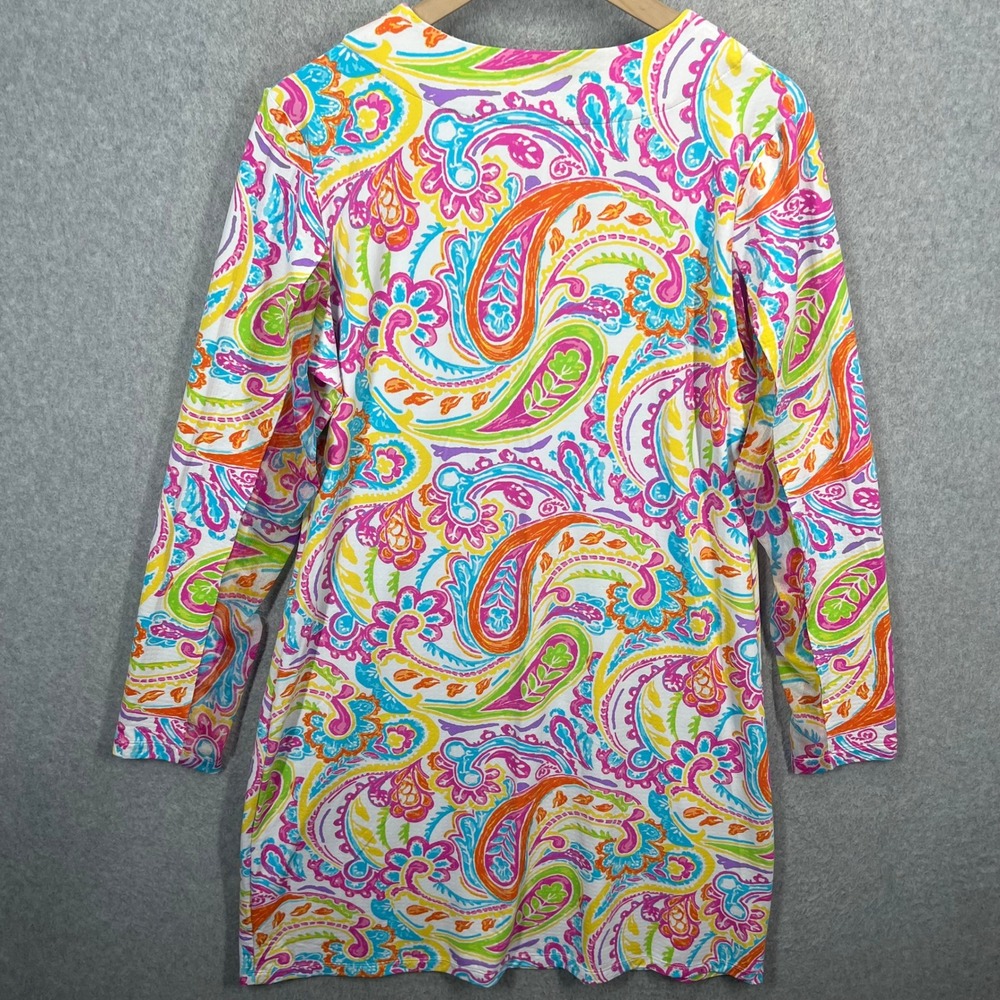 IBKUL Paisley Long Sleeve Dress Womens L Multi Color UV 50 Cooling Mesh EUC - Picture 4 of 9